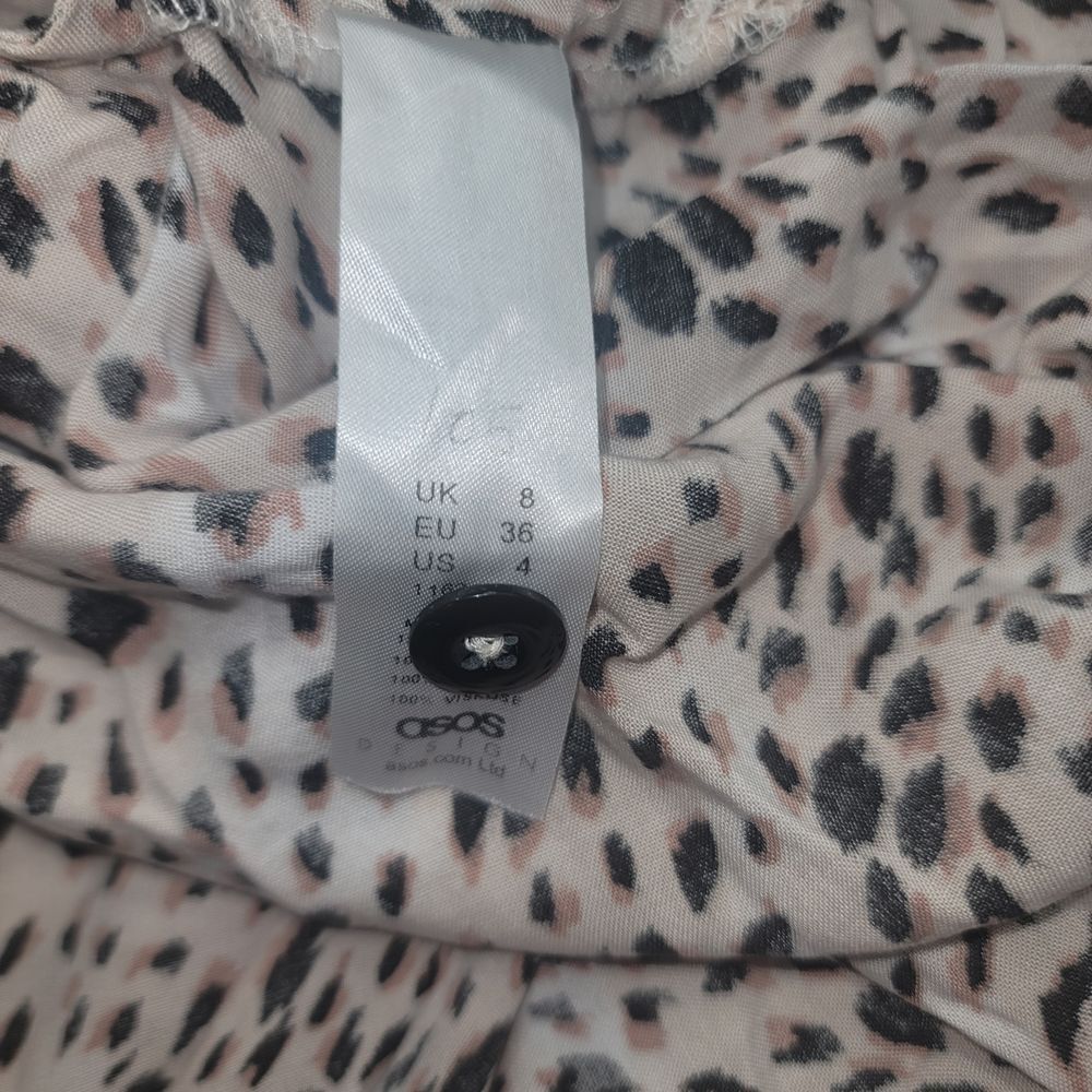 ASOS Button Front Midi Skirt‎ Cheetah Pockets Women 4 Boho Summer Beach Chic - Picture 6 of 8